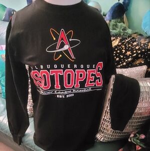 Long sleeved black Albuqueque Isotopes minor league baseball team Tshirt: size M